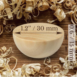 Set of 10 Wooden Half-Spheres 30 mm