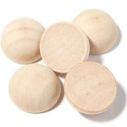 Wooden Half Balls for Crafts, 50 mm, Natural Wood DIY Craft Blanks Set