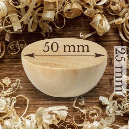 Wooden Half Balls for Crafts, 50 mm, Natural Wood DIY Craft Blanks Set