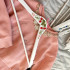 White Wooden Clothes Hanger with Hand Painted Strawberries