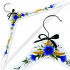 White Wooden Coat Hanger with Cornflowers, Wooden Hangers Modern Farmhouse Decor