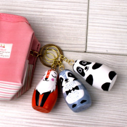 Animal Nesting Dolls Keychain Set 10 pcs - Wooden Russian Dolls Animal Keychains 