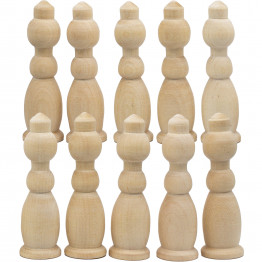10 pcs Unfinished Wood Chess Pieces King, Paint Your Own DIY Chess Keychain