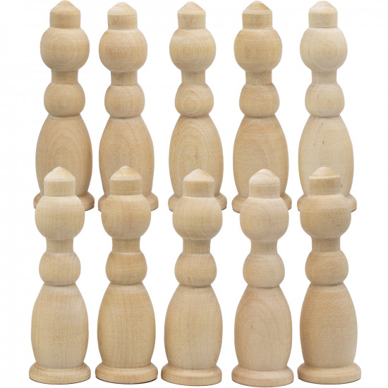 10 pcs Unfinished Wood Chess Pieces King, Paint Your Own DIY Chess Keychain