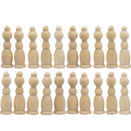 Wooden Craft Blanks King Chess Figurine 20 Pcs for DIY Craft