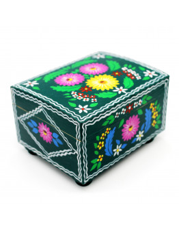 Motol Small Jewelry Box — Hand-Painted Wooden Keepsake from Polesskaya Skrynka Collection