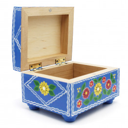 Yaselda Small Jewelry Box — Hand-Painted Wooden Keepsake from Polesskaya Skrynka Collection