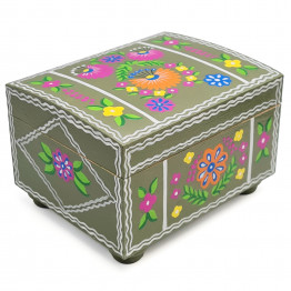 Ogovo Small Wooden Box — Hand-Painted Polesskaya Skrynka Collection