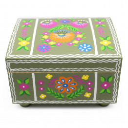 Ogovo Small Wooden Box — Hand-Painted Polesskaya Skrynka Collection