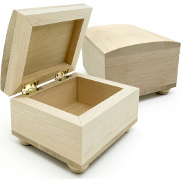 Wooden Craft Boxes for Painting and DIY Decoration, Set of 2
