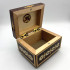 Handcrafted Wooden Box with Straw Inlay and Folk Design