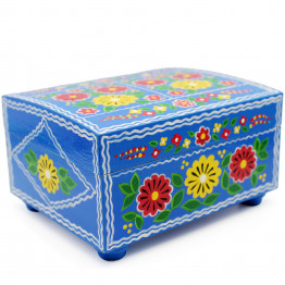 Yaselda Medium Jewelry Box — Hand-Painted Wooden Keepsake from Polesskaya Skrynka Collection