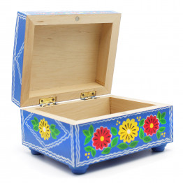 Yaselda Medium Jewelry Box — Hand-Painted Wooden Keepsake from Polesskaya Skrynka Collection