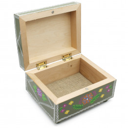 Ogovo Medium Wooden Box — Hand-Painted Polesskaya Skrynka Collection