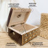 Handmade Wooden Jewelry Box with Straw Marquetry