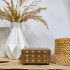 Handmade Wooden Jewelry Box with Straw Marquetry