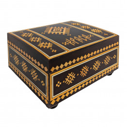 Krasa Rectangular Wooden Keepsake Box with Belarusian Straw Marquetry