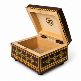Siamya Rectangular Wooden Keepsake Box with Belarusian Straw Marquetry