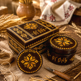 Agon Gift Set with Belarusian Straw Marquetry, Salamiany Kod Collection