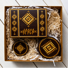 Krasa Gift Set with Belarusian Straw Marquetry, Salamyany Kod Collection