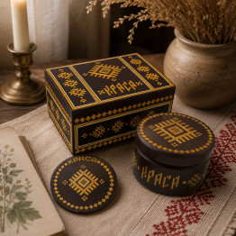 Krasa Gift Set with Belarusian Straw Marquetry, Salamyany Kod Collection
