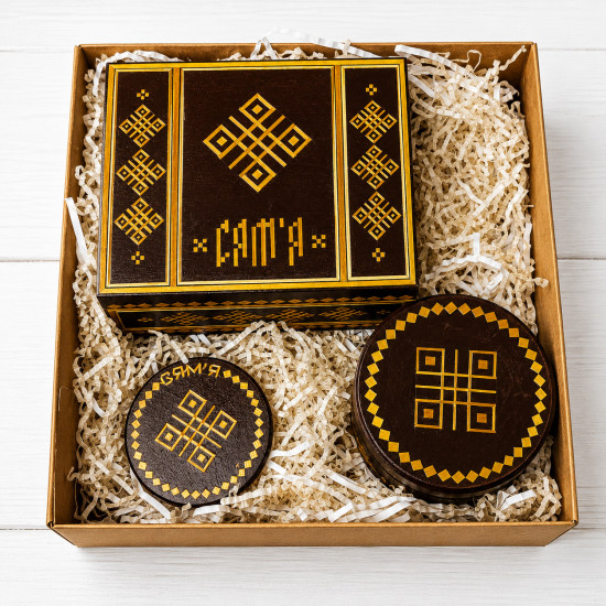 Siamya Gift Set with Belarusian Straw Marquetry, Salamyany Kod Collection