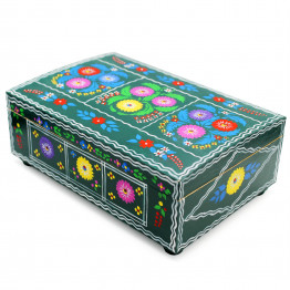 Motol Large Jewelry Box — Hand-Painted Wooden Keepsake from Polesskaya Skrynka Collection