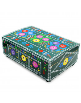 Motol Large Jewelry Box — Hand-Painted Wooden Keepsake from Polesskaya Skrynka Collection