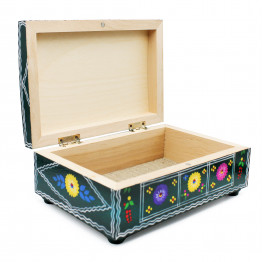 Motol Large Jewelry Box — Hand-Painted Wooden Keepsake from Polesskaya Skrynka Collection