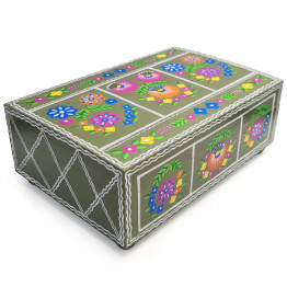 Ogovo Large Jewelry Box — Hand-Painted Wooden Keepsake from Polesskaya Skrynka Collection