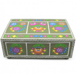 Ogovo Large Jewelry Box — Hand-Painted Wooden Keepsake from Polesskaya Skrynka Collection