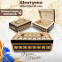 Handcrafted Wooden Box with Straw Inlay Folk Design