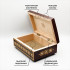 Handcrafted Wooden Box with Straw Inlay Folk Design