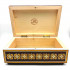 Handcrafted Wooden Box with Straw Inlay Folk Design
