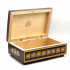 Handcrafted Wooden Box with Straw Inlay Folk Design