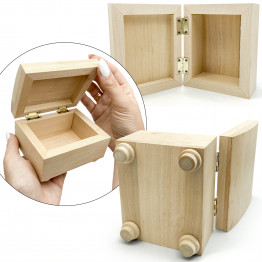 Unfinished Wooden Box with Lid, Unpainted Wood Boxes for Crafts, Unfinished Wood Box for DIY Projects
