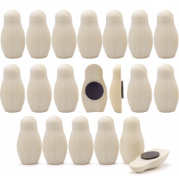 Bulk Pack of 20 Wooden Matryoshka Craft Magnets 2.17 in