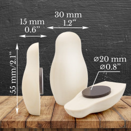 Bulk Pack of 20 Wooden Matryoshka Craft Magnets 2.17 in