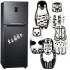 Black and White Fridge Magnets Set 5 pcs - Animals Matryoshka Dolls