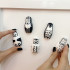 Black and White Fridge Magnets Set 5 pcs - Animals Matryoshka Dolls