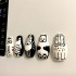 Black and White Fridge Magnets Set 5 pcs - Animals Matryoshka Dolls