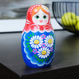 Matryoshka Dolls With Daisies Saving Money Bank - Wooden Nesting Doll Piggy Bank