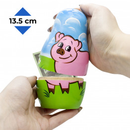 Pig Money Bank - Cute Piggy Bank for Kids as Russian Doll, Money Safe for Cash Saving