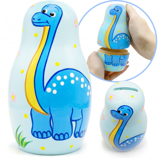 Dinosaur Piggy Bank - Dinosaur Money Bank Matryoshka Nesting Doll