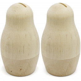 2pcs Unpainted Piggy Bank Blank 5.3'' - Money Bank for DIY Projects, Arts and Crafts