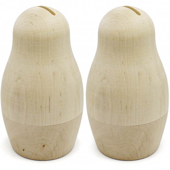 2pcs Unpainted Piggy Bank Blank 5.3'' - Money Bank for DIY Projects, Arts and Crafts