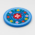 Blue Round Magnet with Floral Painting