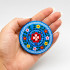 Blue Round Magnet with Floral Painting