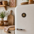 Sontsa Round Wooden Fridge Magnet with Belarusian Straw Marquetry