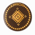 Krasa Round Wooden Fridge Magnet with Belarusian Straw Marquetry